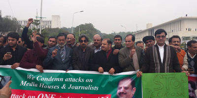 Journalists stage sit-in, demand security